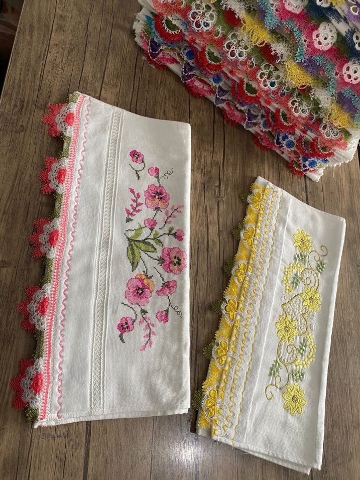 el emeği iğne oyalı havlular - Görsel 3