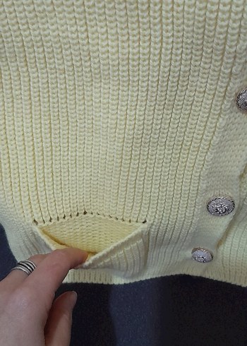 Kadın Sarı Triko Kolsuz Yelek - Görsel 3