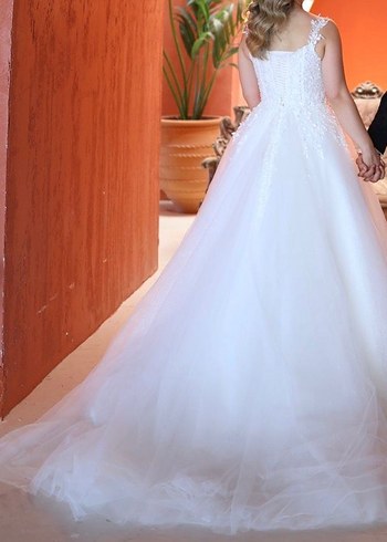 Modern Klasik Straplez A Kesim Beyaz Gelinlik - Görsel 2