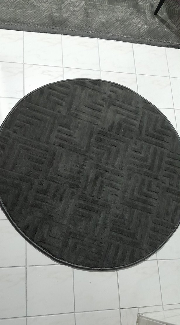 Gri Yuvarlak merinos Halı - Görsel 2