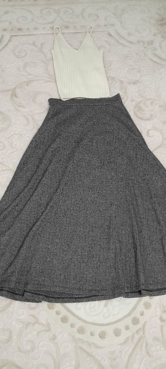 Gri Salaş Uzun Kadın Etek - Görsel 3