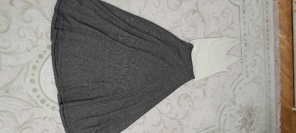 Gri Salaş Uzun Kadın Etek - Görsel 4