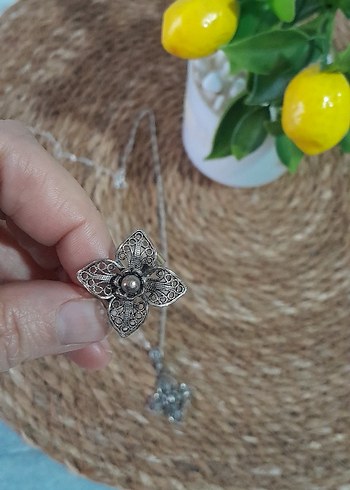 gümüş telkari kolye yüzük - Görsel 2