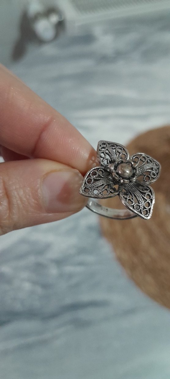 gümüş telkari kolye yüzük - Görsel 3