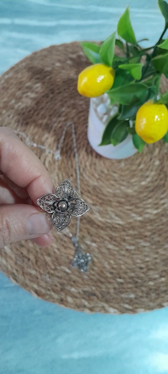 gümüş telkari kolye yüzük - Görsel 2