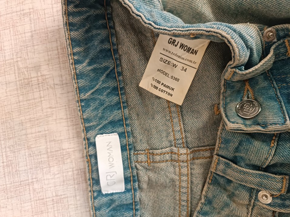 Kadın Bej Mini Denim Şort - Görsel 2