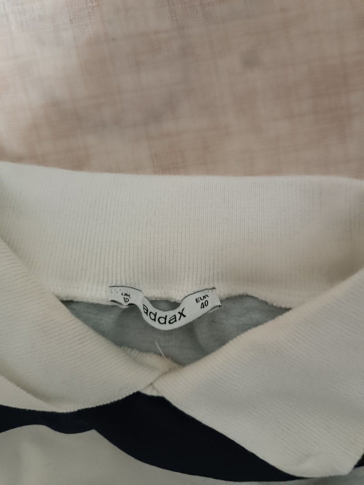 Beyaz Çizgili Uzun Kollu Sweatshirt - Görsel 2