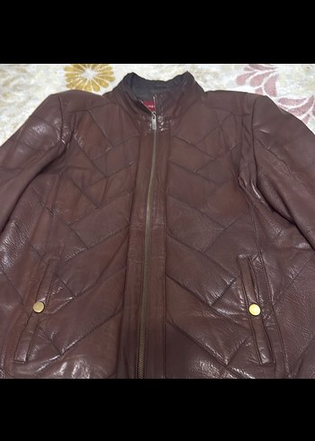 Kahverengi  Dana Deri erkek Ceket london brondo - Görsel 2