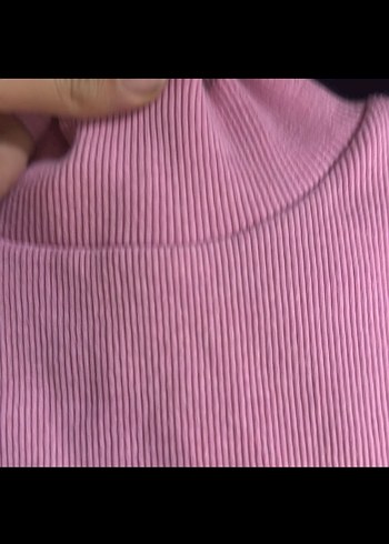 Pembe Balıkçı Yaka Uzun Kollu Triko Kazak - Görsel 2