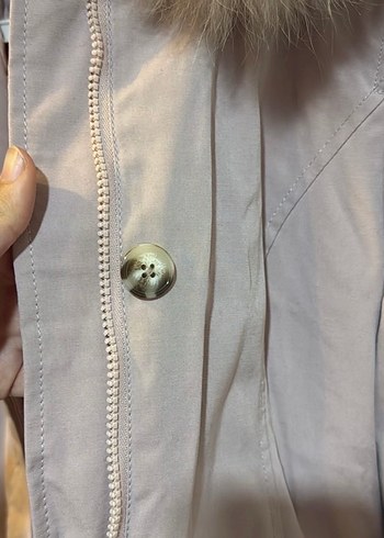 Toz pembe Kürklü Kadın Kışlık Mont - Görsel 3