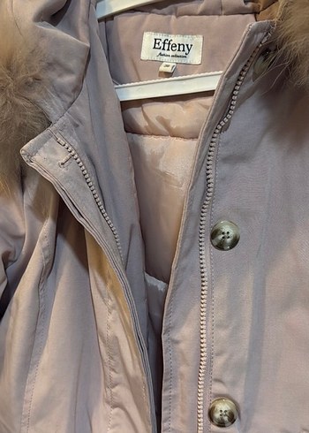 Toz pembe Kürklü Kadın Kışlık Mont - Görsel 2