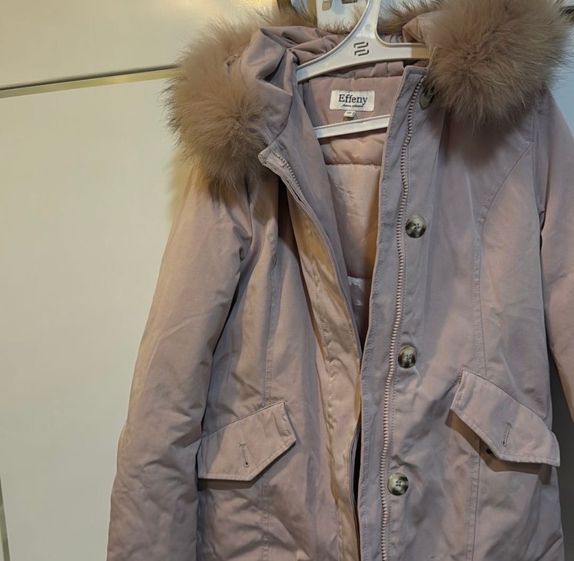 Toz pembe Kürklü Kadın Kışlık Mont - Görsel 4