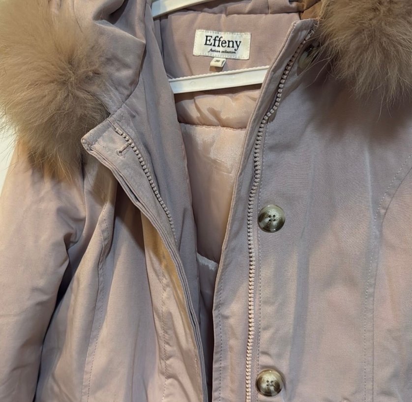 Toz pembe Kürklü Kadın Kışlık Mont - Görsel 2