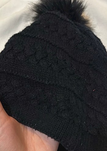 Siyah Kadın Yün Bere - Görsel 2