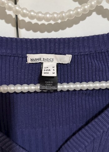 Mango Kadın mor V Yaka Triko Hırka - Görsel 4
