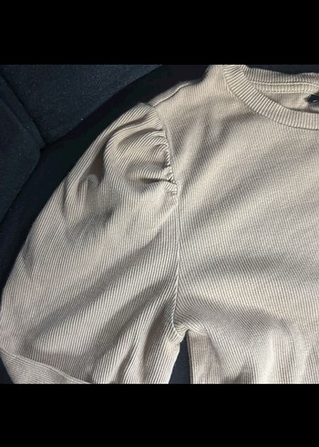 Bej Uzun Kollu Kadın Triko - Görsel 3