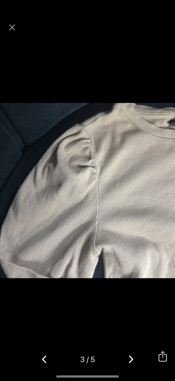 Bej Uzun Kollu Kadın Triko - Görsel 3