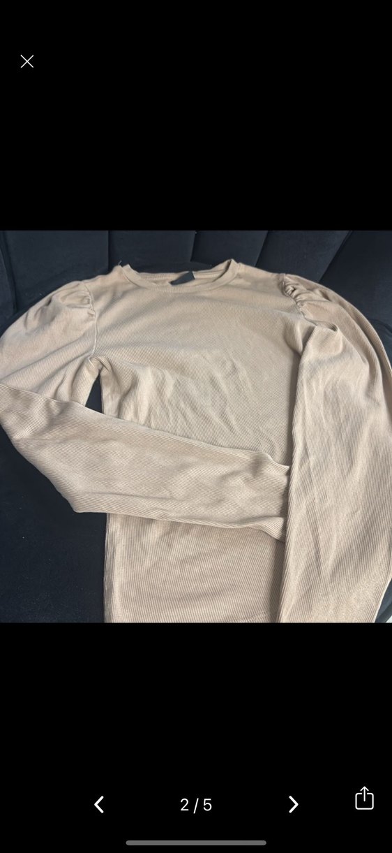 Bej Uzun Kollu Kadın Triko - Görsel 2