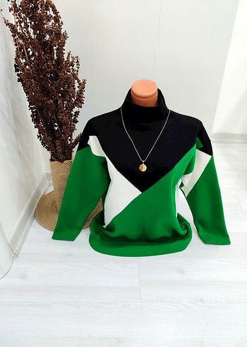 Zara Renkli Boğazlı Kadın Kazak