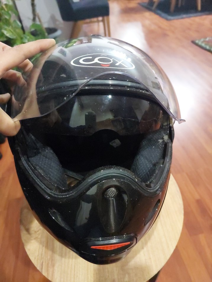 COX markaı Siyah Cam Motosiklet Kaskı - Görsel 5