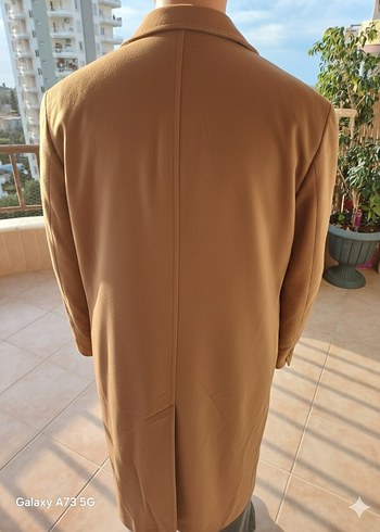 hardal Erkek cashmire Uzun Klasik Kaban - Görsel 2