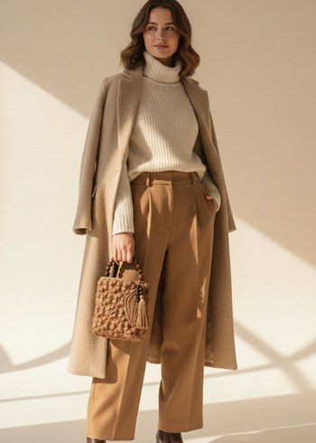 Bohem Püsküllü Örgü Kadın Çanta - Görsel 3