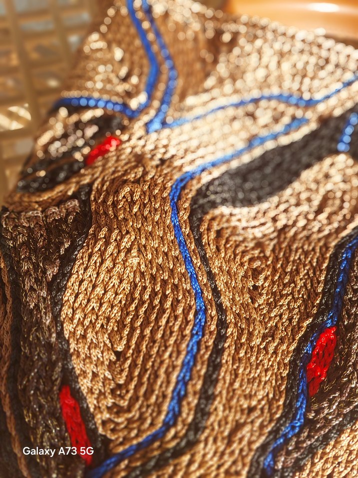 %100 el işçiliğş Kahverengi Kadın Örgü Çanta - Görsel 2