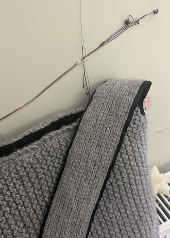 Gri Örgü Bohem Kadın Çanta - Görsel 3