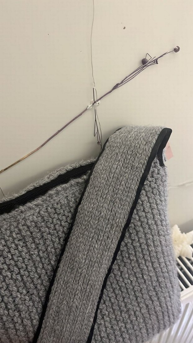 Gri Örgü Bohem Kadın Çanta - Görsel 3