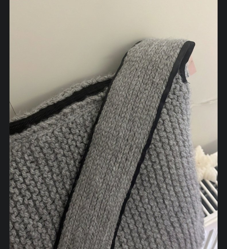 Gri Örgü Bohem Kadın Çanta - Görsel 4