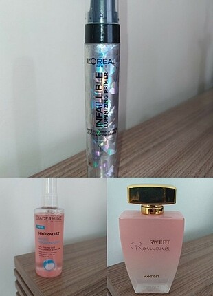 Loreal makyaj bazı koton parfüm diadermine hydralist