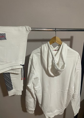Baskılı Erkek Gri Beyaz Eşofman Takımı - Görsel 2