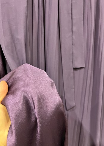 Pliseli mor abiye şal ile birlikte - Görsel 6