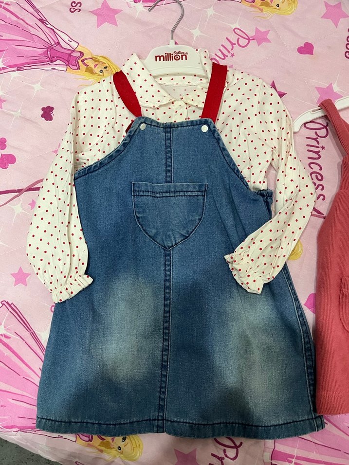 Kız Çocuk Nakışlı Triko Elbise - Görsel 2