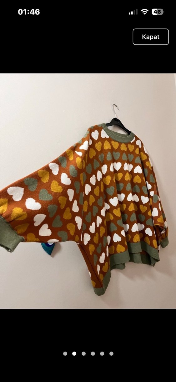 Bohem Desenli Kadın Triko Kazak - Görsel 2