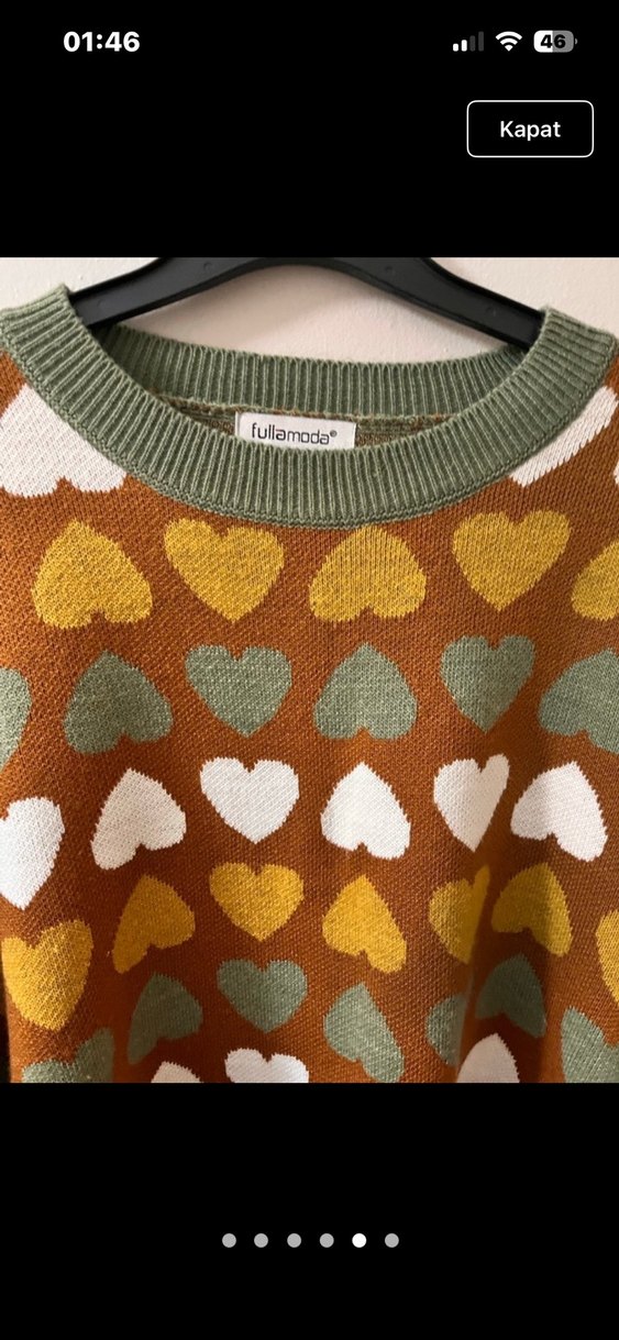 Bohem Desenli Kadın Triko Kazak - Görsel 5