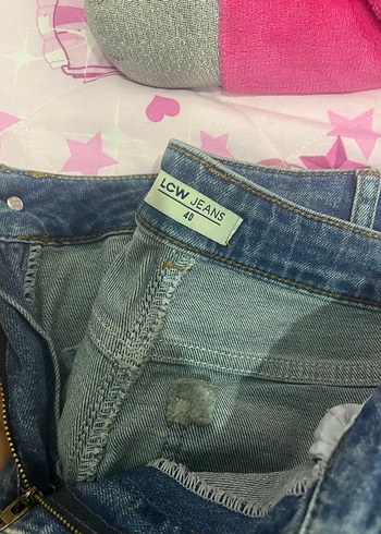 Kadın Pastel Renk Loose Fit Midi Kot Pantolon - Görsel 5