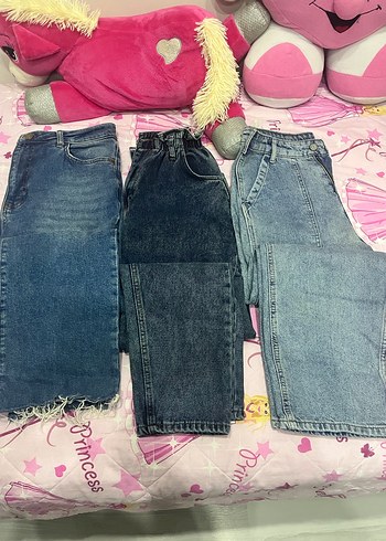 Kadın Pastel Renk Loose Fit Midi Kot Pantolon - Görsel 3