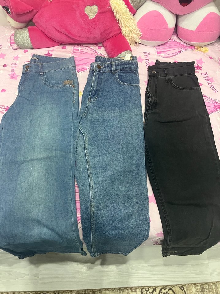 Kadın Pastel Renk Loose Fit Midi Kot Pantolon - Görsel 2