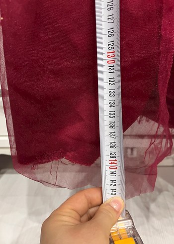 Bordo Uzun Kollu Nakışlı Kadın Abiye Elbise - Görsel 5