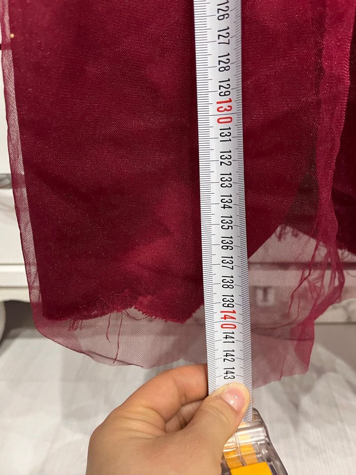 Bordo Uzun Kollu Nakışlı Kadın Abiye Elbise - Görsel 5