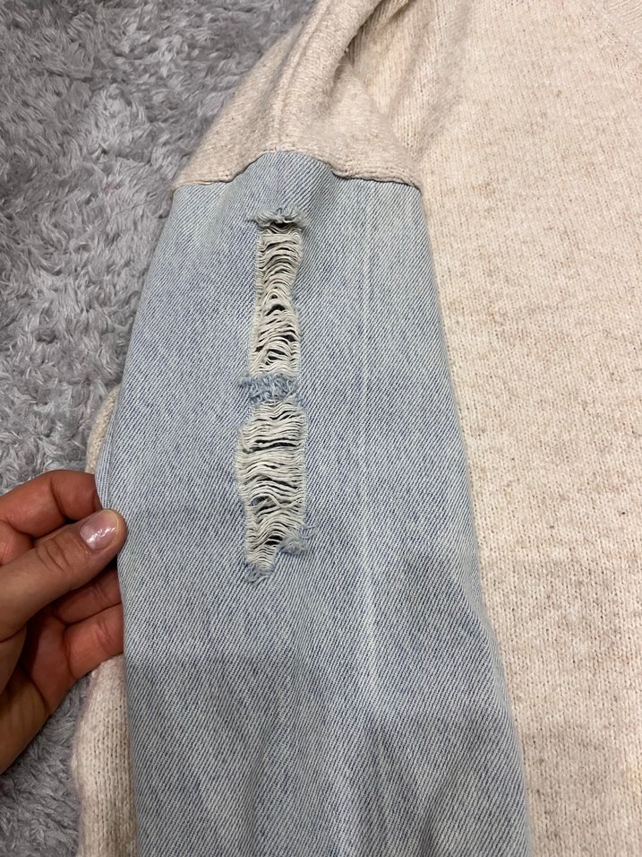 Kot Kollu Bej Triko Kadın Kazak - Görsel 2