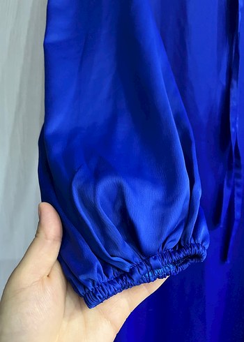 Mavi Salaş Uzun Kadın Elbise - Görsel 3