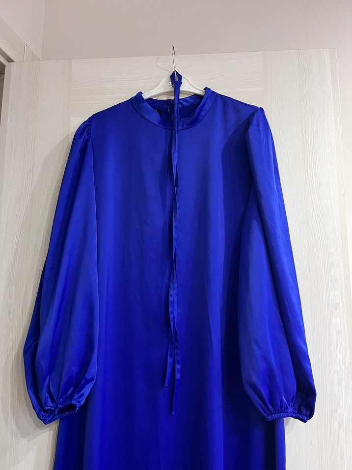 Mavi Salaş Uzun Kadın Elbise - Görsel 2