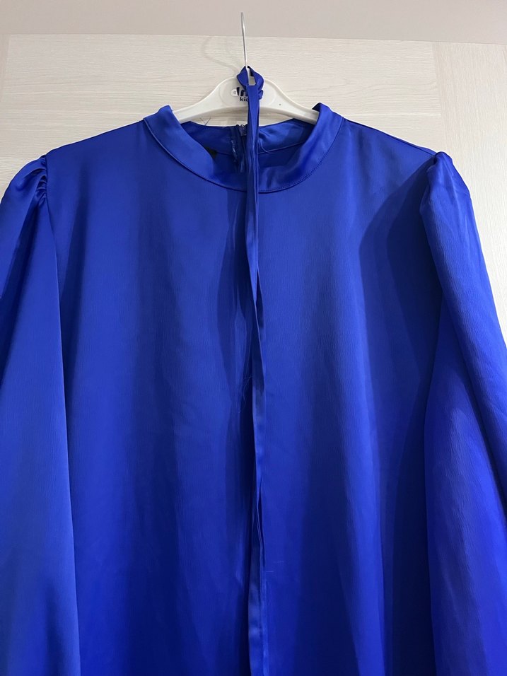 Mavi Salaş Uzun Kadın Elbise - Görsel 4