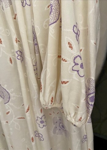 Bohem Beyaz Uzun Kollu Uzun Elbise - Görsel 4