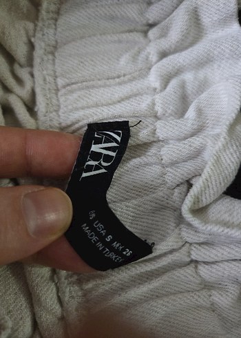 Beyaz Keten Mini Şort - Görsel 3