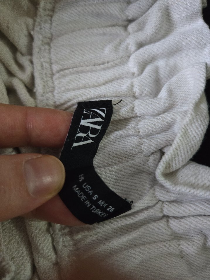 Beyaz Keten  Mini Şort - Görsel 3