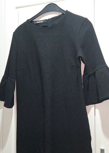 Karol Kadın Siyah Piliseli Midi Elbise - Görsel 3