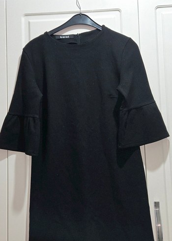 Karol Kadın Siyah Piliseli Midi Elbise - Görsel 2